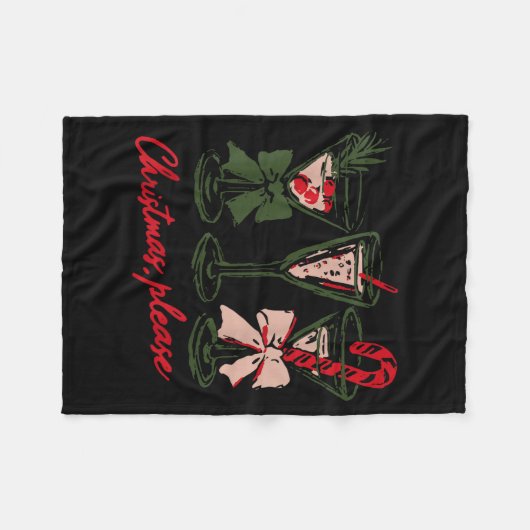 Retro Christmas Please Retro Festive Tail Coquette Fleecedecke (Vorderseite (Horizontal))