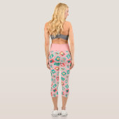 Retro Christmas Postage-Briefmarke Capri Leggings (Rückseite)
