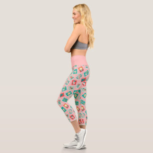 Retro Christmas Postage-Briefmarke Capri Leggings