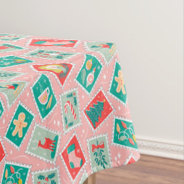Retro Christmas Postage-Briefmarke Tischdecke