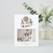 Retro Christmas Postkarte (Stehend Vorderseite)