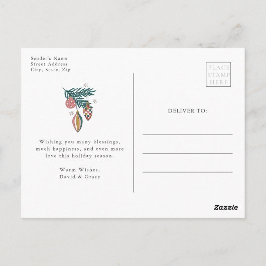 Retro Christmas Postkarte (Rückseite)