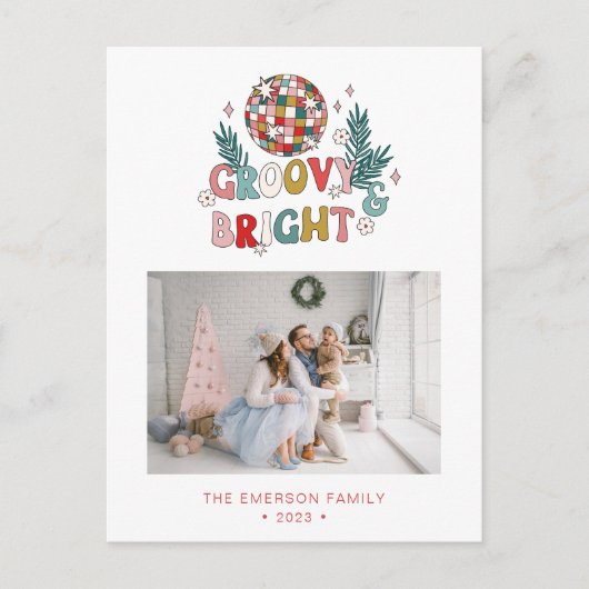 Retro Christmas Postkarte (Vorderseite)