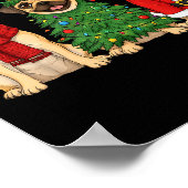 Retro Christmas Puggle Santa Reindeer Dog Lover Poster (Ecke)