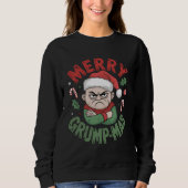 Retro Christmas Pun Funny Merry Grump-mas Sweatshirt (Vorderseite)