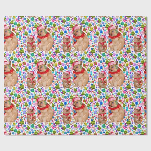 Retro Christmas Quokka Wrapping Paper Geschenkpapier (Flach)
