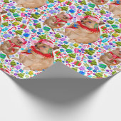 Retro Christmas Quokka Wrapping Paper Geschenkpapier (Ecke)