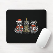Retro Christmas Raccoons Santa Tree Costume Holida Mousepad (Mit Mouse)