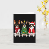 Retro Christmas Rat Terrier Santa Reindeer Dog Lov Karte (Gelbe Blume)