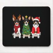 Retro Christmas Rat Terrier Santa Reindeer Dog Lov Mousepad (Vorne)