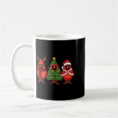 Retro Christmas Red Cardinal Bird Santa Reindeer Kaffeetasse (Links)