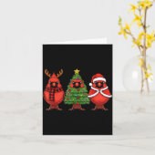 Retro Christmas Red Cardinal Bird Santa Reindeer  Karte (Gelbe Blume)