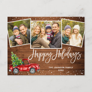 Retro Christmas Red Truck 3 FOTO Grußurlaub Postkarte
