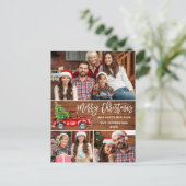 Retro Christmas Red Truck Rustic 3 FOTO Gruß Postkarte (Stehend Vorderseite)