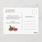 Retro Christmas Red Truck Rustic 3 FOTO Gruß Postkarte (Rückseite)