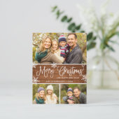 Retro Christmas Red Truck Rustic 3 FOTO Gruß Postkarte (Stehend Vorderseite)