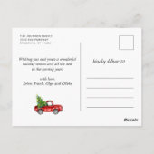 Retro Christmas Red Truck Rustic 4 FOTO Gruß Postkarte (Rückseite)