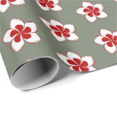 Retro Christmas Red White Green Blume Geschenkpapier (Rolleneckpunkt)