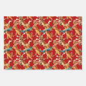 Retro Christmas Reindeer Geschenkpapier Set (Vorderseite)