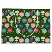 Retro Christmas Reload - Pastete auf Flasche Grün Große Geschenktüte (Rückseite)