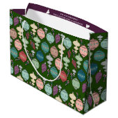 Retro Christmas Reload - Pastete auf Flasche Grün Große Geschenktüte (Rückseite Schrägansicht)