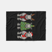 Retro Christmas Rhino Santa Reindeer Safari Animal Fleecedecke (Vorderseite (Horizontal))