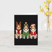Retro Christmas Rough Collie Santa Reindeer Dog Lo Karte (Gelbe Blume)