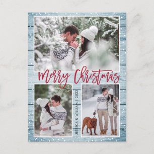 Retro Christmas Rustic 3 FOTO Grußurlaub Postkarte