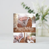 Retro Christmas Rustic 3 FOTO Grußurlaub Postkarte (Stehend Vorderseite)