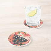 Retro Christmas Sandstone Untersetzer (Seite)