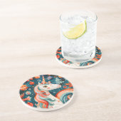 Retro Christmas Sandstone Untersetzer (Seite)