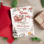 Retro Christmas Santa Baby Dusche Einladung<br><div class="desc">Retro Christmas Santa Baby Dusche Einladung</div>