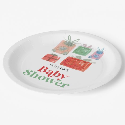 Retro Christmas Santa Baby Duschpapier Teller (Schrägansicht)