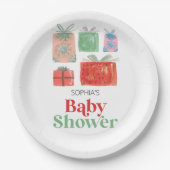 Retro Christmas Santa Baby Duschpapier Teller (Vorderseite)