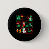 Retro Christmas Santa Claus Cocoa Xmas Tree Snowma Button (Vorderseite)