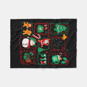Retro Christmas Santa Claus Cocoa Xmas Tree Snowma Fleecedecke (Vorderseite (Horizontal))