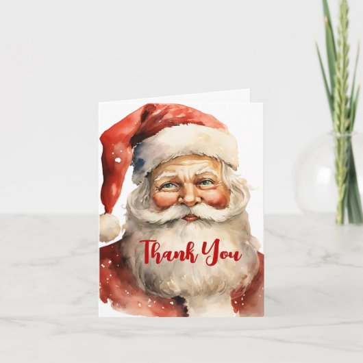 Retro Christmas Santa Claus Dankeskarte (Vorderseite)