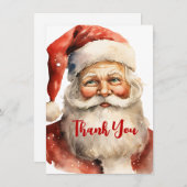 Retro Christmas Santa Claus Dankeskarte (Vorne/Hinten)