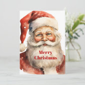 Retro Christmas Santa Claus Feiertagskarte (Stehend Vorderseite)