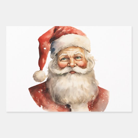 Retro Christmas Santa Claus Geschenkpapier Set (Vorderseite 2)