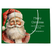 Retro Christmas Santa Claus Große Geschenktüte (Vorderseite)