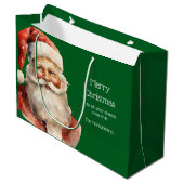 Retro Christmas Santa Claus Große Geschenktüte (Vorderseite Schrägansicht)