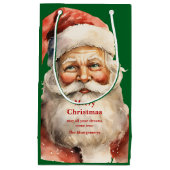 Retro Christmas Santa Claus Kleine Geschenktüte (Vorderseite)