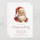 Retro Christmas Santa Claus Party Einladung (Vorne/Hinten)