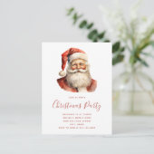 Retro Christmas Santa Claus Party Einladungspostkarte (Stehend Vorderseite)