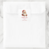 Retro Christmas Santa Claus Party Vielen Dank Quadratischer Aufkleber (Tasche)