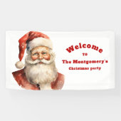 Retro Christmas Santa Claus Party Willkommen Banner (Horizontal)