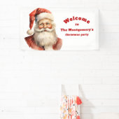 Retro Christmas Santa Claus Party Willkommen Banner (InSitu)