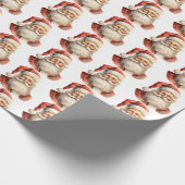 Retro Christmas Santa Claus Pattern Geschenkpapier (Ecke)