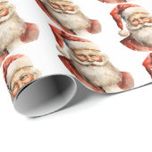 Retro Christmas Santa Claus Pattern Geschenkpapier (Rolleneckpunkt)